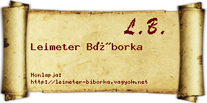 Leimeter Bíborka névjegykártya